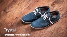  Presentation with pair - Cool new PPT theme with pair of snickers on wooden backdrop and a  colored foreground