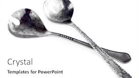  Presentation with pair - Audience pleasing presentation theme consisting of pair-of-spoons-isolated backdrop and a white colored foreground