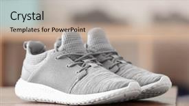  Presentation with pair - Cool new theme with pair of sportive male shoes backdrop and a  colored foreground