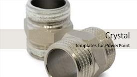  Presentation with steel pipe - Cool new slides with pair of steel pipe fittings backdrop and a mint green colored foreground