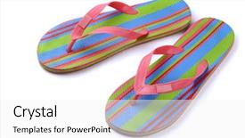  Presentation with pair - Audience pleasing theme consisting of pair of striped flip-flop backdrop and a white colored foreground