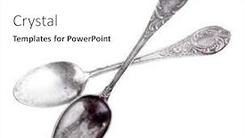  Presentation with pair - Beautiful presentation design featuring pair-of-tablespoons-isolated backdrop and a white colored foreground