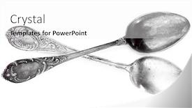  Presentation with pair - Slides featuring pair-of-tablespoons-isolated background and a white colored foreground