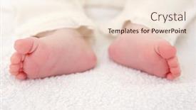  Presentation with newborn - Presentation theme enhanced with pair-of-tiny-newborn-baby background and a lemonade colored foreground