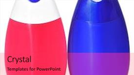  Presentation with toothpaste - Amazing PPT layouts having pair of toothpaste bottles on a white background backdrop and a red colored foreground