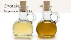  Presentation with oil - Beautiful theme featuring pair-of-two-glass-bottles backdrop and a lemonade colored foreground