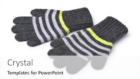  Presentation with knitted knitting needle - Theme with pair-of-two-warm-woolen background and a white colored foreground