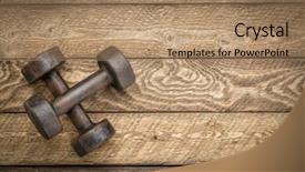  Presentation with barn wood - Beautiful slides featuring vintage iron rusty dumbbells backdrop and a coral colored foreground