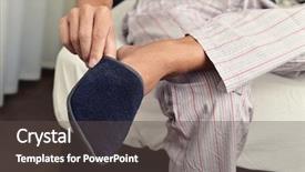  Presentation with bed - Cool new PPT theme with pair of warm slippers backdrop and a dark gray colored foreground
