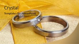  Presentation with golden wedding - Cool new presentation with pair of wedding rings backdrop and a gold colored foreground