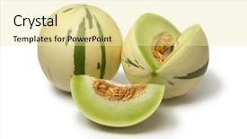  Presentation with honeydew - Amazing theme having pair of white honeydew melons backdrop and a blonde colored foreground