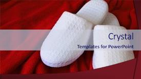  Presentation with rich - Slides with pair-of-white-slippers background and a sky blue colored foreground