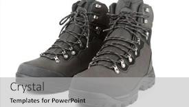  Presentation with trekking - Theme enhanced with pair-of-winter-trekking-boots background and a light gray colored foreground