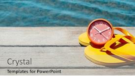  Presentation with pair - Presentation featuring pair-of-yellow-flip-flops background and a light gray colored foreground