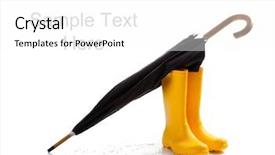  Presentation with black yellow - PPT theme with pair of yellow rain-boots background and a white colored foreground