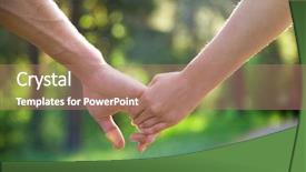  Presentation with walking together - Presentation with pairs of hands in love background and a coral colored foreground