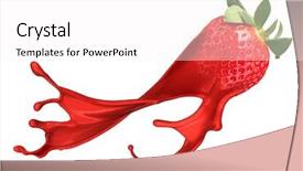  Presentation with splash - Presentation theme enhanced with water blob - red strawberry with pait splash background and a white colored foreground