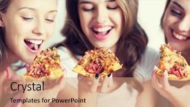  Presentation with junk food - Beautiful PPT layouts featuring pajama party and junk food backdrop and a coral colored foreground