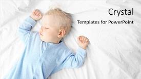  Presentation with baby sleeping - Amazing PPT layouts having pajamas - baby sleeping on bed backdrop and a white colored foreground