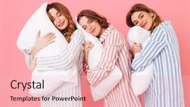  Presentation with portrait of a sleeping sloth - Beautiful theme featuring pajamas - portrait of positive beautiful young backdrop and a lemonade colored foreground