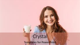  Presentation with chritmas pajamas - PPT theme featuring pajamas standing isolated over pink background and a red colored foreground