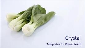  Presentation with stir fried bok choy - Audience pleasing theme consisting of pak china - bok choy isolated on white backdrop and a  colored foreground