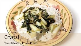  Presentation with soy sauce - Audience pleasing slide deck consisting of pak china - plate with bok choi asian backdrop and a coral colored foreground