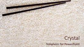  Presentation with rice - Cool new presentation theme with businesswoman holding credit card isolated on blue backdrop and a light blue colored foreground