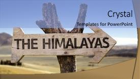  Presentation with pakistan flag - Audience pleasing PPT theme consisting of pakistan flag - himalayas wooden sign backdrop and a light blue colored foreground