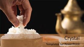  Presentation with golden rice - Colorful PPT theme enhanced with pakistan restaurant - closeup of the hand backdrop and a red colored foreground