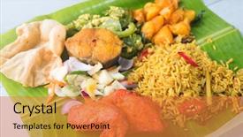  Presentation with pakistan - Beautiful PPT layouts featuring pakistan restaurant - indian biryani mixed rice backdrop and a gold colored foreground