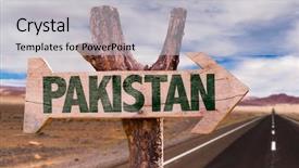  Presentation with pakistan - Slide set enhanced with pakistan wooden sign with desert background and a light gray colored foreground