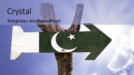  Presentation with pakistan flag - PPT layouts with pakistan wooden sign background and a light blue colored foreground