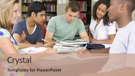  Presentation with college students and laptop - Cool new slides with pakistani education - college students studying together backdrop and a coral colored foreground