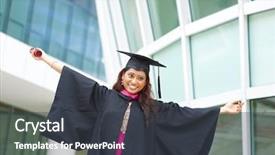  Presentation with indian - Cool new slides with pakistani education - excited indian female graduate open backdrop and a dark gray colored foreground