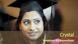  Presentation with asia indian war - Presentation design consisting of pakistani education - happy asian indian female student background and a tawny brown colored foreground