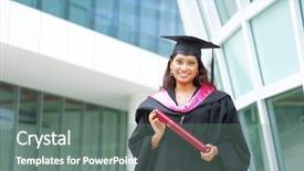  Presentation with graduation - Slides having pakistani education - happy indian female student background and a gray colored foreground