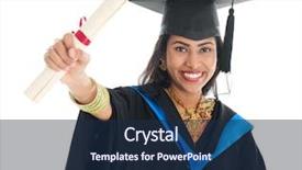 Presentation with certificate model - Presentation enhanced with pakistani education - happy indian graduate student background and a navy blue colored foreground