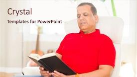  Presentation with kids reading book - Beautiful presentation theme featuring pakistani education - middle age man reading backdrop and a lemonade colored foreground