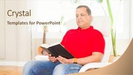  Presentation with kids reading book - Beautiful theme featuring pakistani education - middle age man reading backdrop and a cream colored foreground