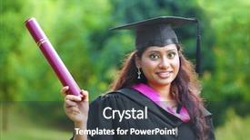  Presentation with indian - Beautiful presentation theme featuring pakistani education - smiling young asian indian female backdrop and a tawny brown colored foreground