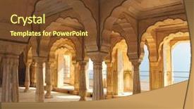 Presentation with india fort - PPT layouts featuring palace - jaipur fort india background and a tawny brown colored foreground