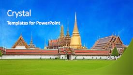  Presentation with buddha - Cool new slides with palace and temple of emerald backdrop and a cobalt blue colored foreground
