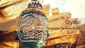  Presentation with buddha - Audience pleasing presentation theme consisting of palace and temple of emerald backdrop and a yellow colored foreground