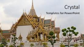  Presentation with buddha - PPT theme consisting of palace and temple of emerald background and a  colored foreground