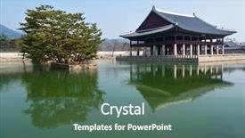  Presentation with korea - Presentation theme featuring palace at seoul south korea background and a  colored foreground