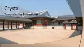  Presentation with korea - Audience pleasing presentation consisting of palace at seoul south korea backdrop and a light blue colored foreground