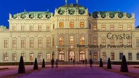  Presentation with vienna - Theme enhanced with palace belvedere in vienna austria - cityscape architecture background background and a coral colored foreground