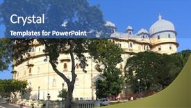  Presentation with udaipur - Amazing PPT layouts having palace gol mahal in udaipur rajasthan india backdrop and a teal colored foreground