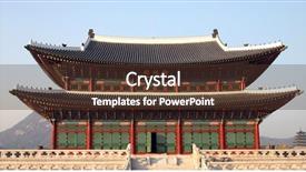  Presentation with king throne - Cool new presentation design with palace gyeongbokgung seoul south korea backdrop and a tawny brown colored foreground